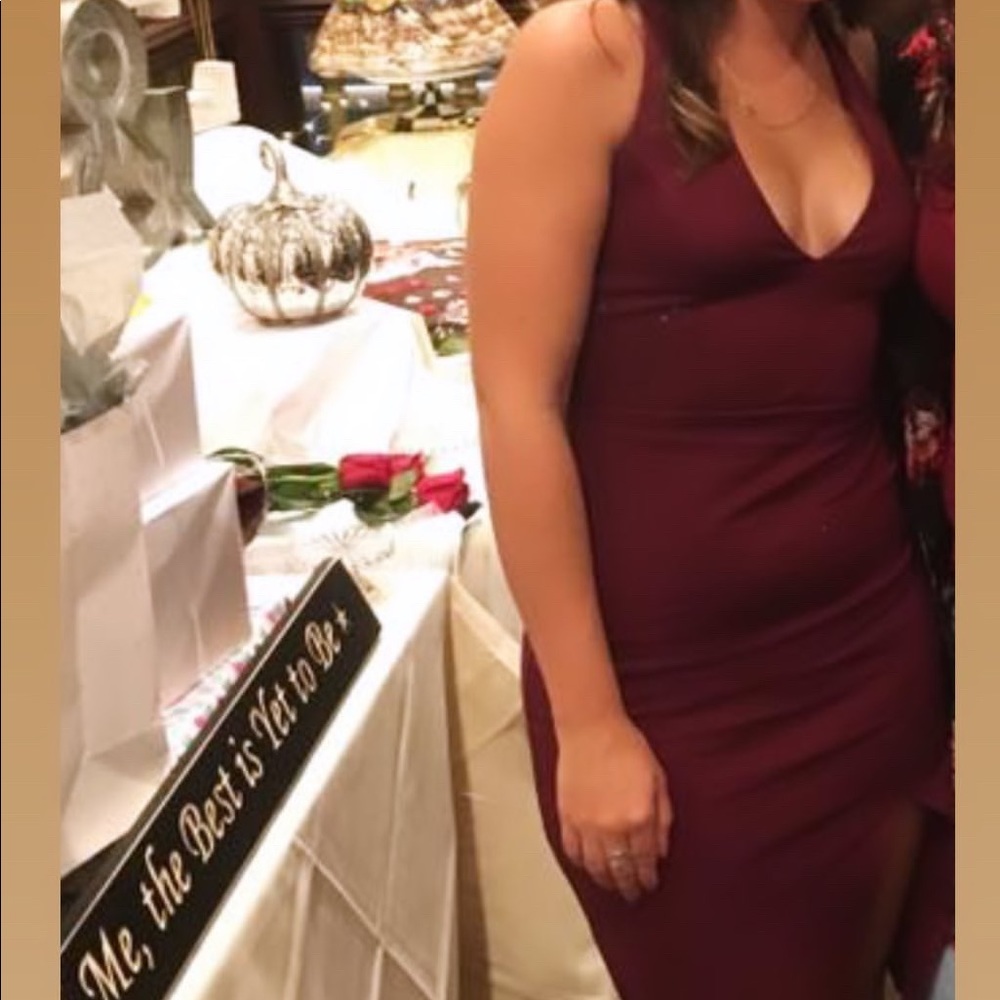 Maroon Midi Dress